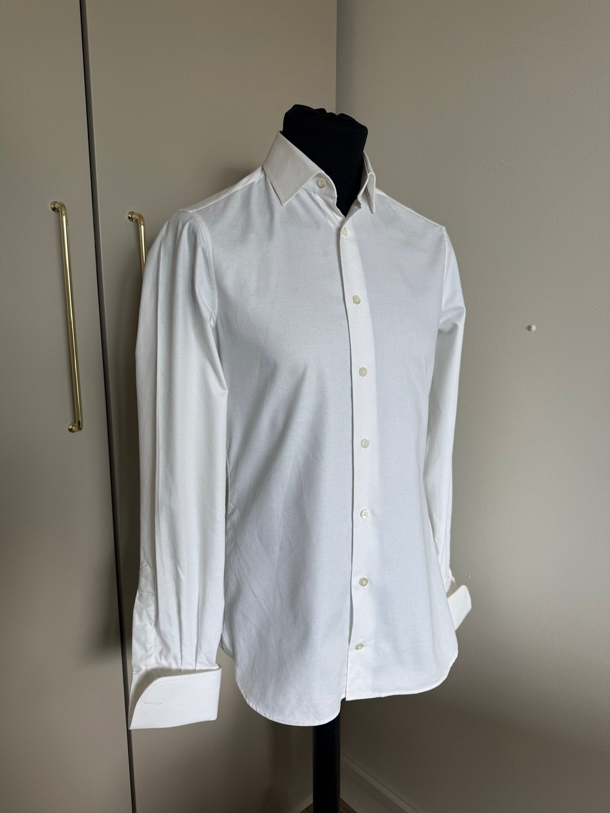 Witte Smoking Blouse - Schouderbreedte 43 cm - Suitsupply, Kleding | Heren, Overhemden, Verzenden, Zo goed als nieuw, Wit, Overige halswijdtes