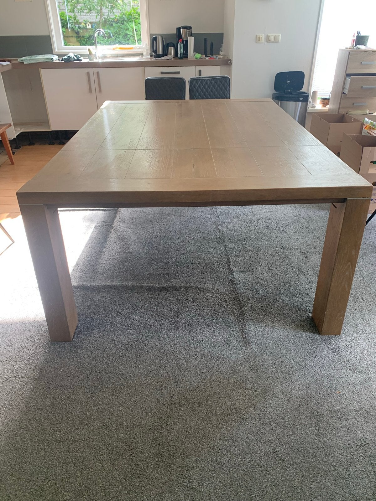 Robuuste eettafel - uitschuifbaar, Huis en Inrichting, Tafels | Eettafels, Ophalen, Gebruikt, 100 tot 150 cm, 200 cm of meer