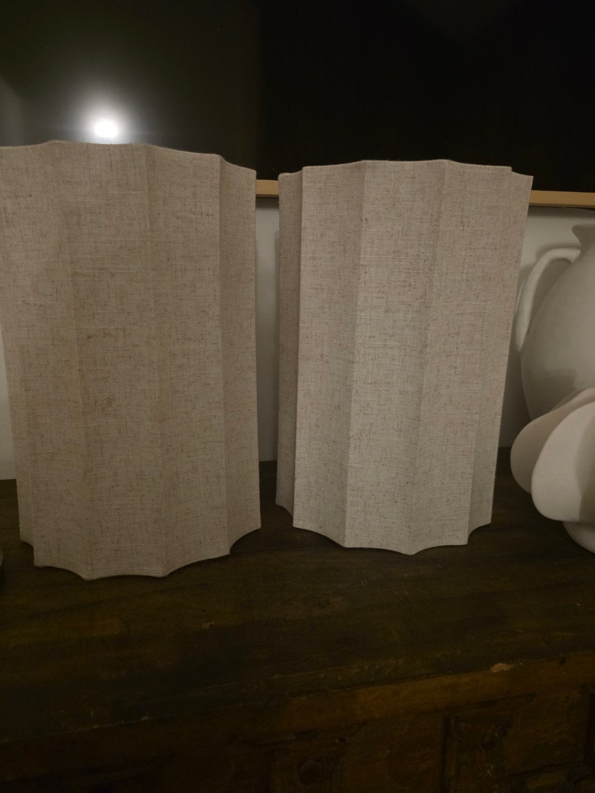 2x Nieuwe geribbelde linnen lampenkappen Zara Home, Huis en Inrichting, Ophalen, Hanglamp