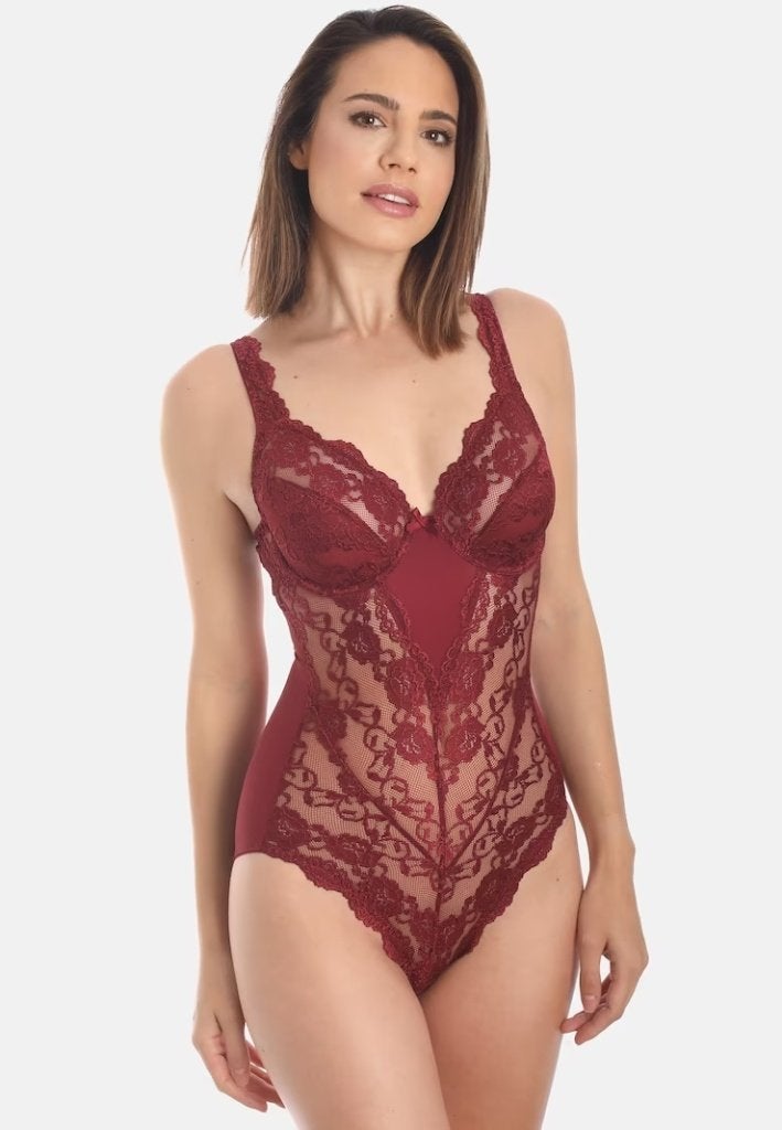 Sassa Mode Body Classic Lace Bordeaux 75B (189), Sassa Mode, Ophalen of Verzenden, Overige kleuren, Body of Korset