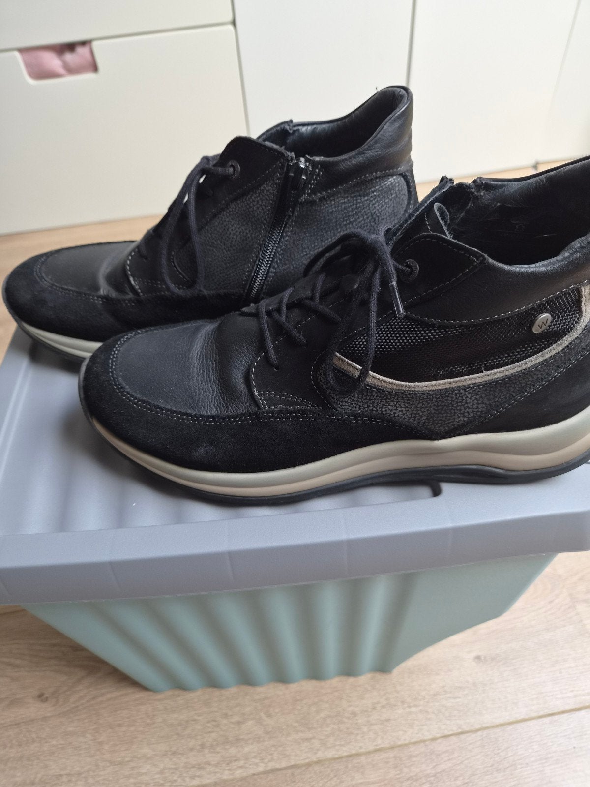 Wolky zwarte leren veterschoenen maat 42, Wolky, Schoenen met lage hakken, Zwart, Ophalen of Verzenden