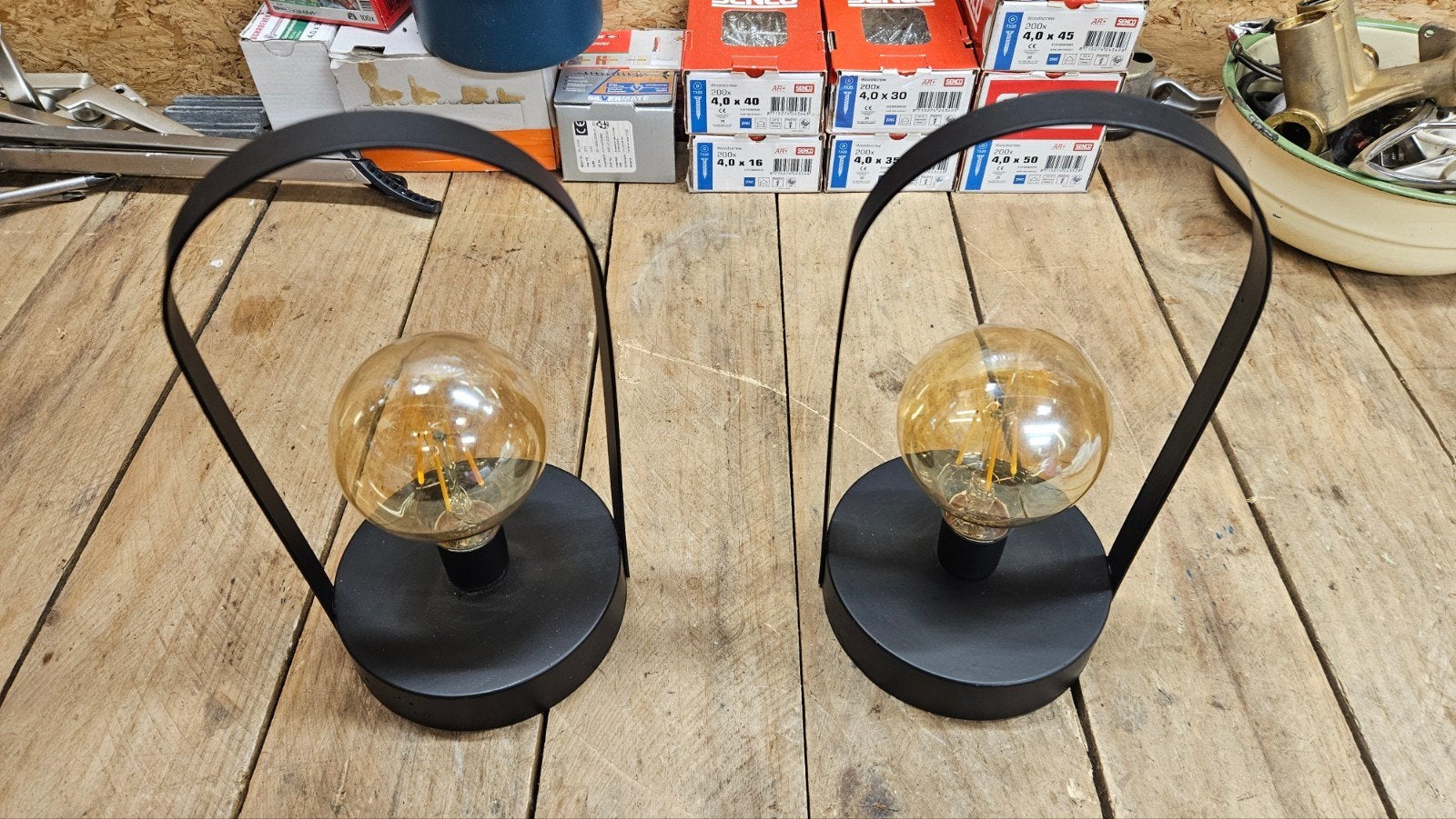 2 leuke tafellampen, industrieel design, Ophalen of Verzenden, Design