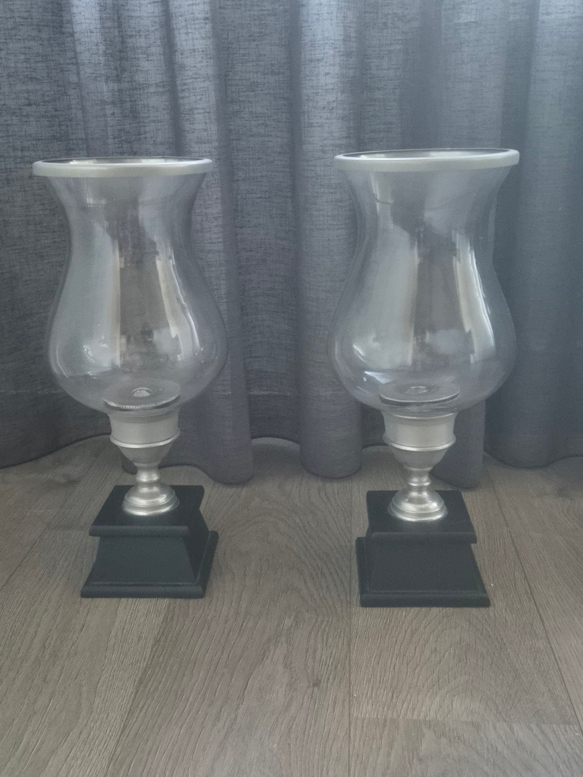 2 Stijlvolle windlichten, Ophalen, Overige merken, Zwart, Glas