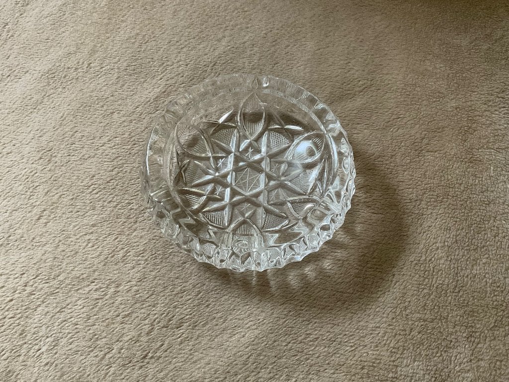 Vintage kristallen asbak ong. 13cm 1960 - 1980, Ophalen of Verzenden