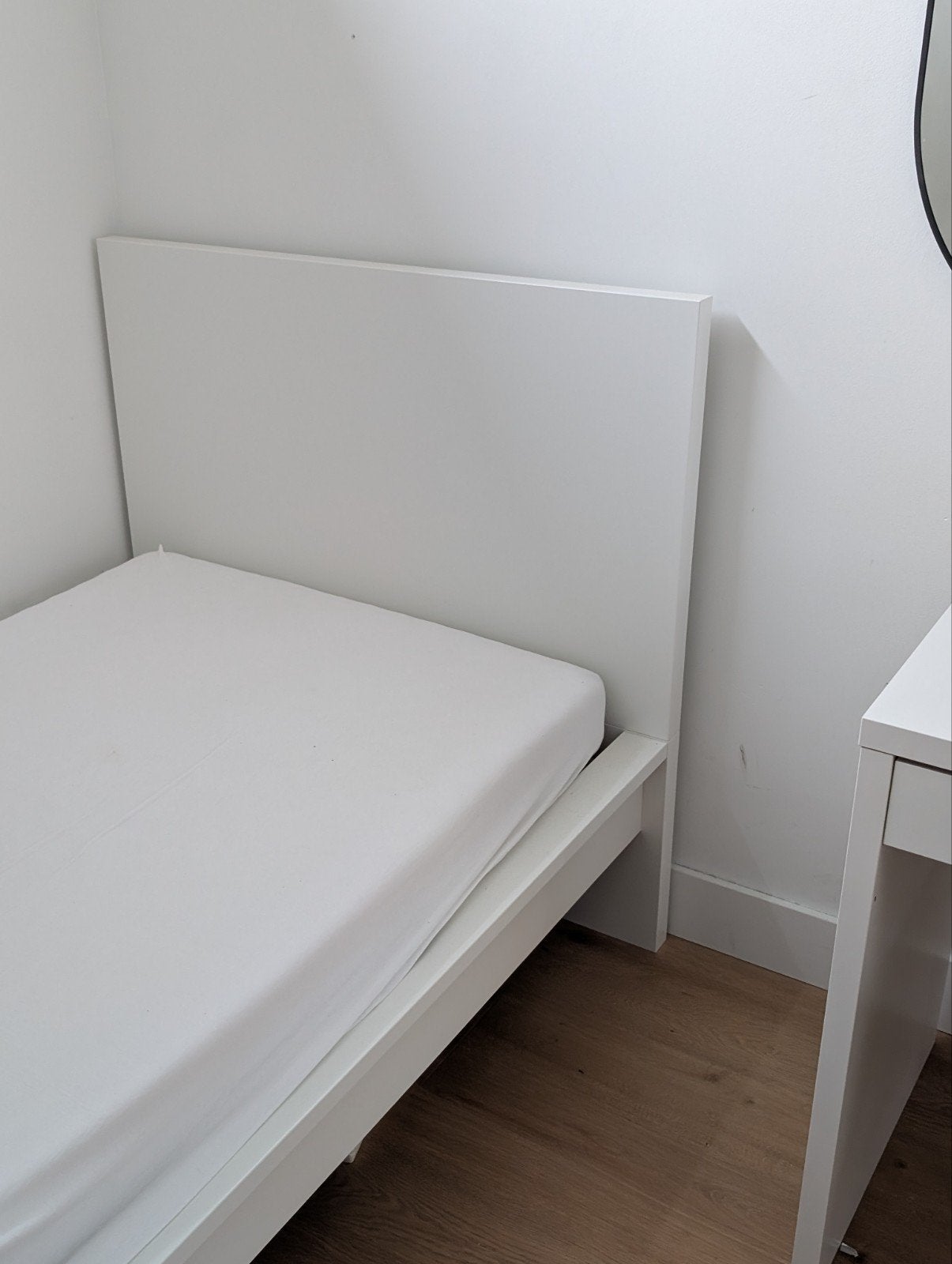 Ikea Malm 1 persoonsbed wit, nieuwstaat., 90 cm, Eenpersoons, Wit, Ophalen of Verzenden