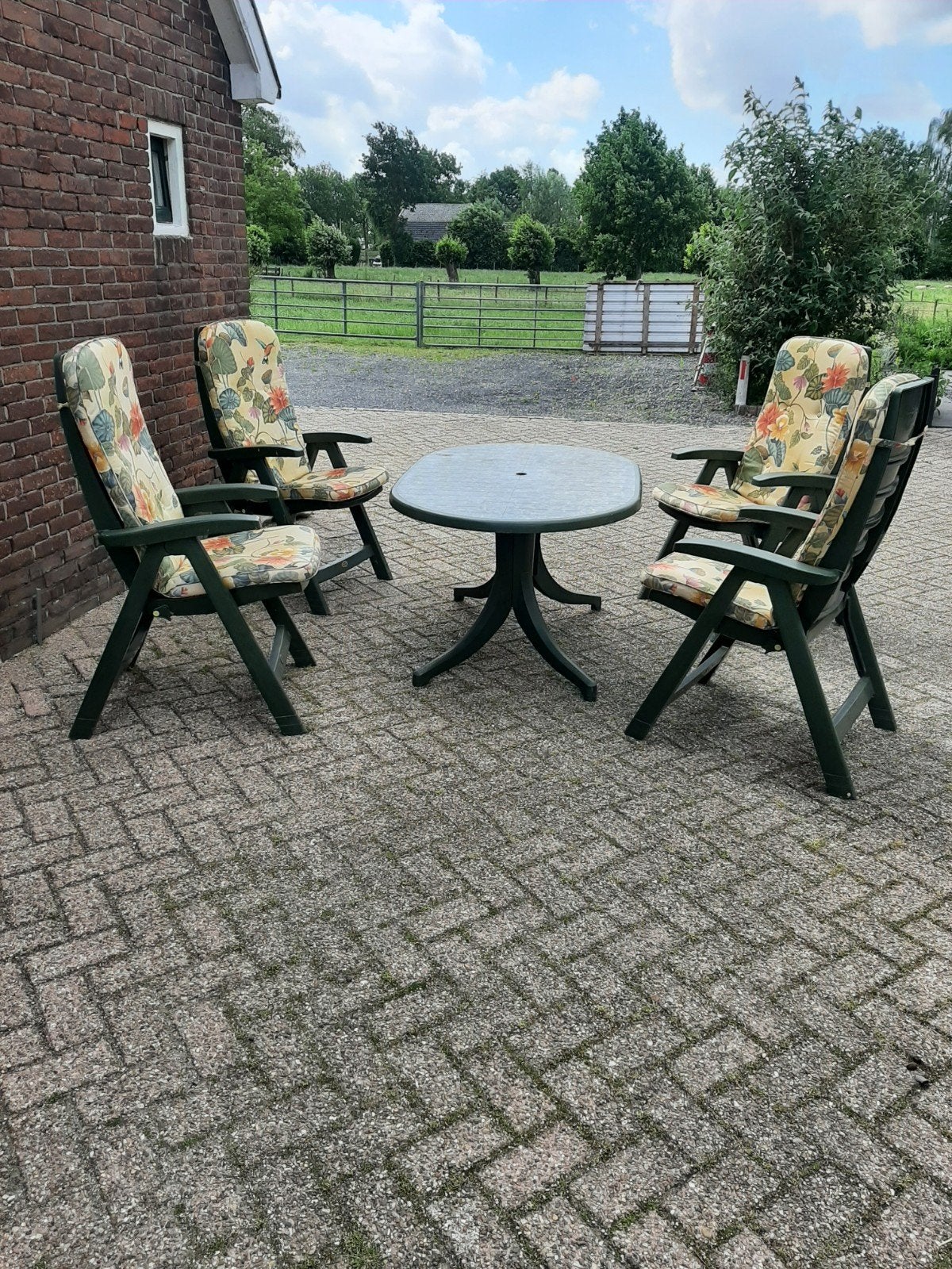 Hartman Prestige tuinset. Groen., Ophalen, 4 zitplaatsen, Kunststof, Zo goed als nieuw
