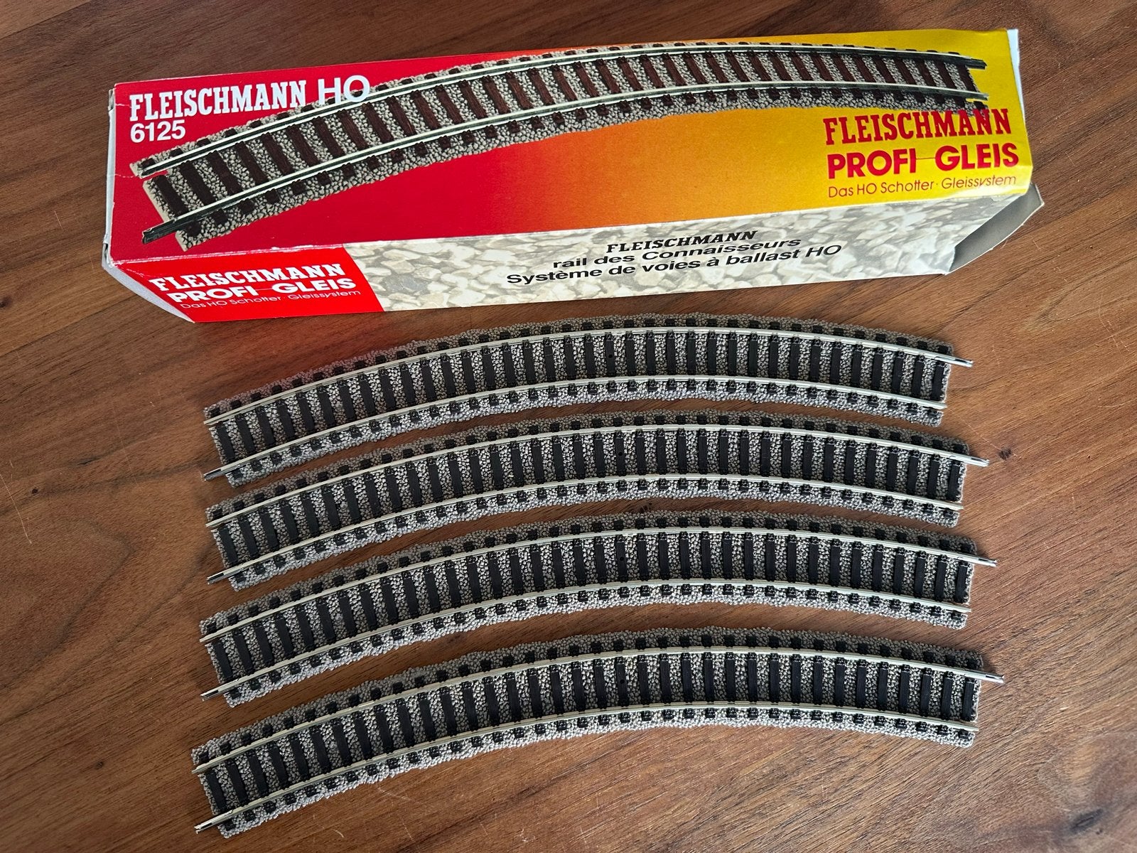 Fleischmann H0 6125 Profi-Rail/ Gleis Gebogen Rails (4stuks), Hobby en Vrije tijd, Rails, Ophalen of Verzenden, Zo goed als nieuw