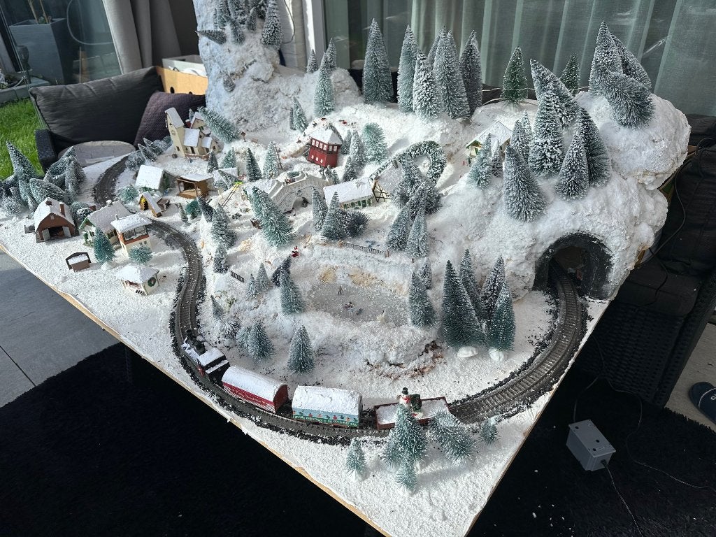 Trein baan kerst dorp., Ophalen, Wisselstroom, Gebruikt, Overige typen