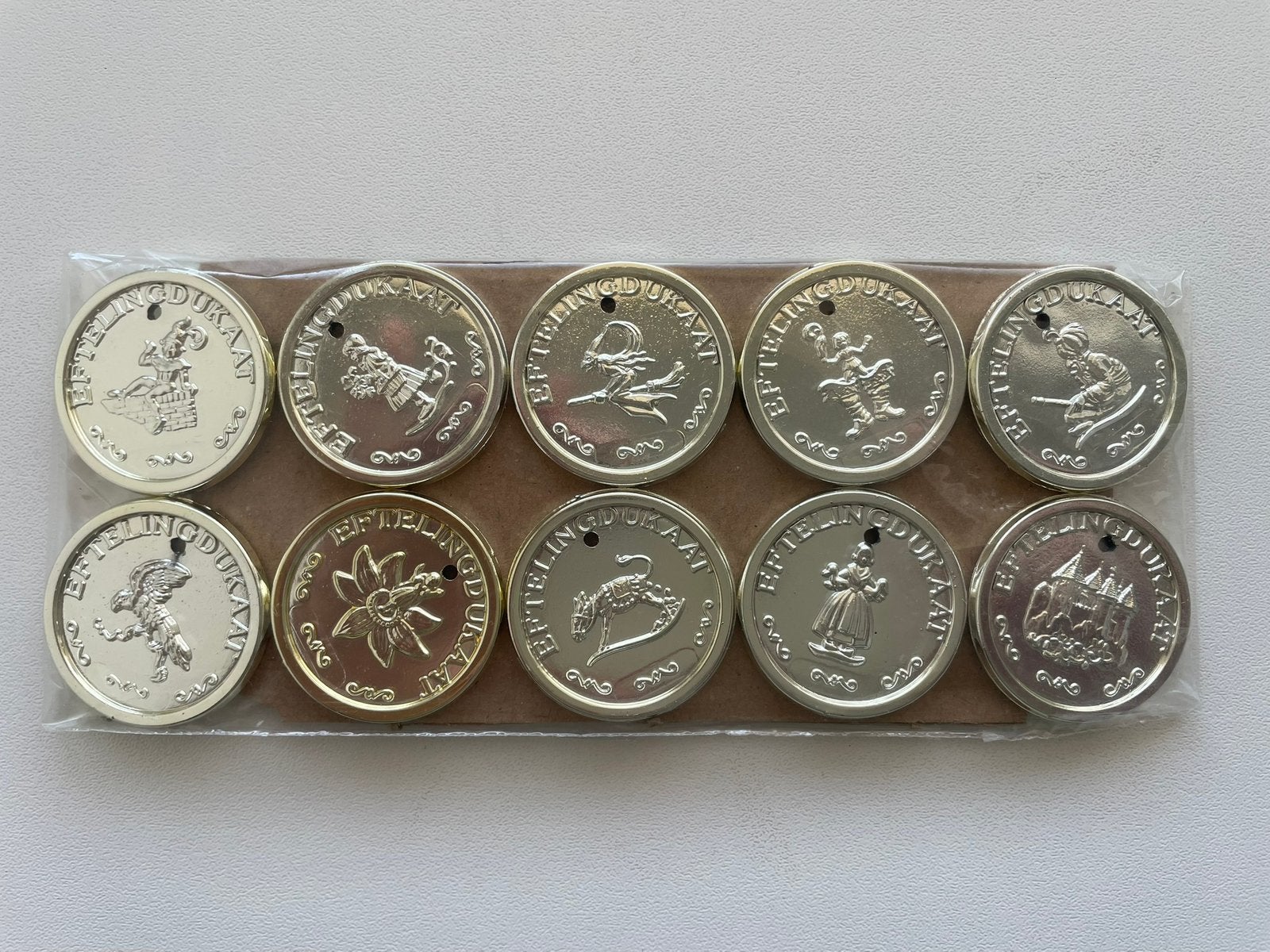 Efteling-dukaten Ezeltje strek je serie 1 compleet 10 delig, Ophalen of Verzenden, Nieuw, Overige typen