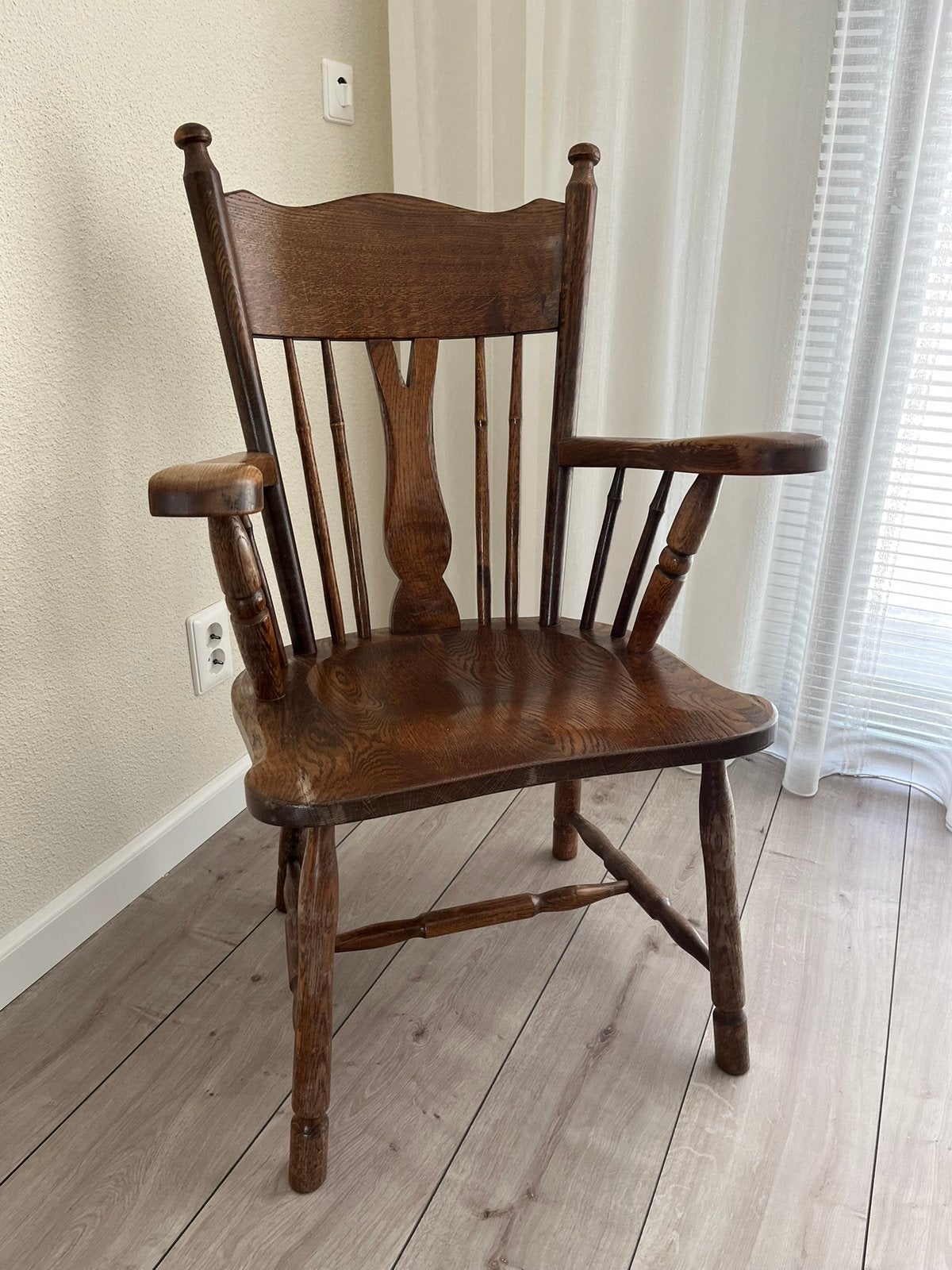 Houten oma stoel, Ophalen, Minder dan 75 cm, Vintage, Zo goed als nieuw