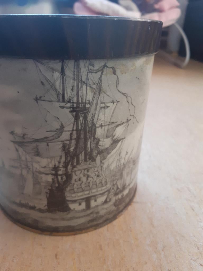 COOPVAERT heel mooi oud rond tabaksblik voor pijptabak, Verzamelen, Blikken, Ophalen of Verzenden, Gebruikt, Overige, Douwe Egberts