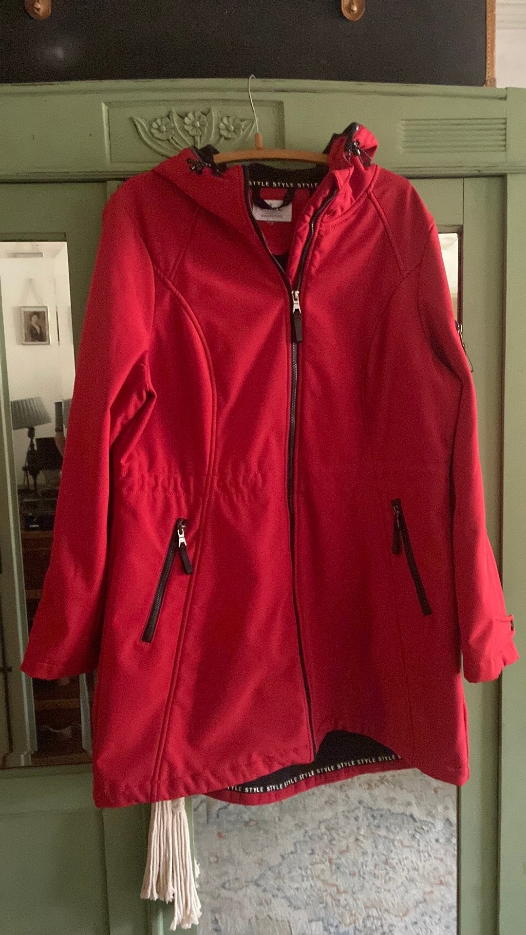 Rode softshell parka damesjas van Miss Etam maat 46, Ophalen of Verzenden, Zo goed als nieuw, Rood, Jas of Mantel