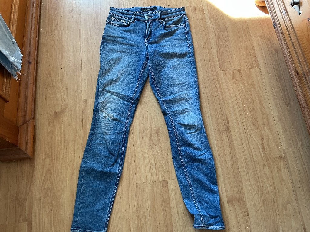 Spijkerbroek van Drykorn. Maat 28/34, Drykorn, Blauw, Ophalen of Verzenden, Zo goed als nieuw
