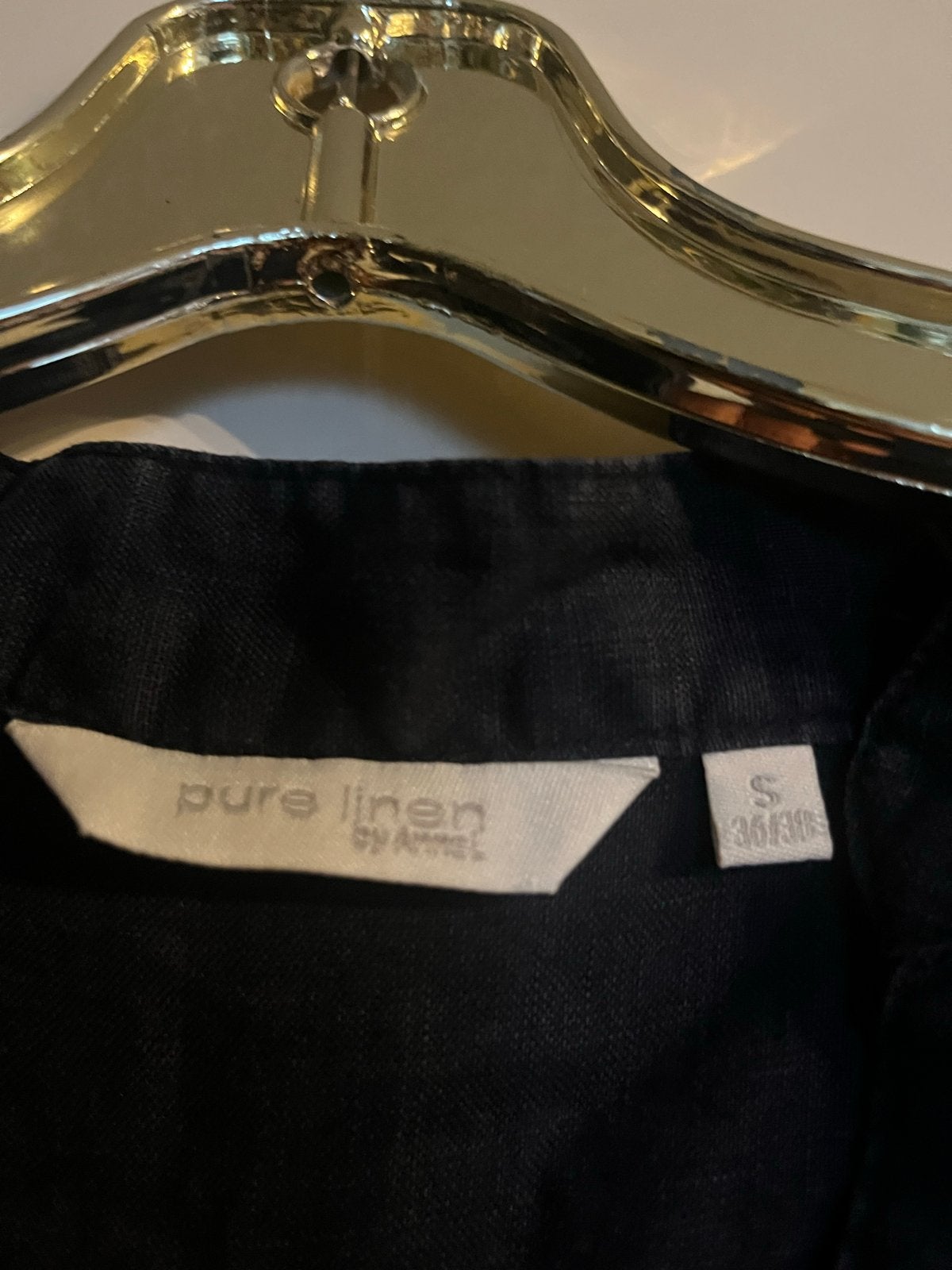 Pure Linen by Annel S 36/38 Linnen Blouse Tuniek, Ophalen of Verzenden, Zo goed als nieuw, Maat 36 (S), Zwart