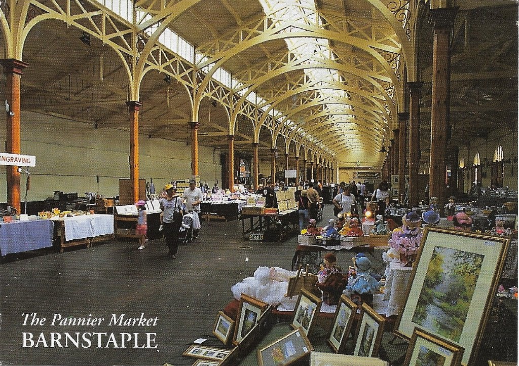 Ansichtkaart  	Barnstaple (Engeland)	The Pannier Market, Verzenden, 1980 tot heden, Gelopen, Engeland