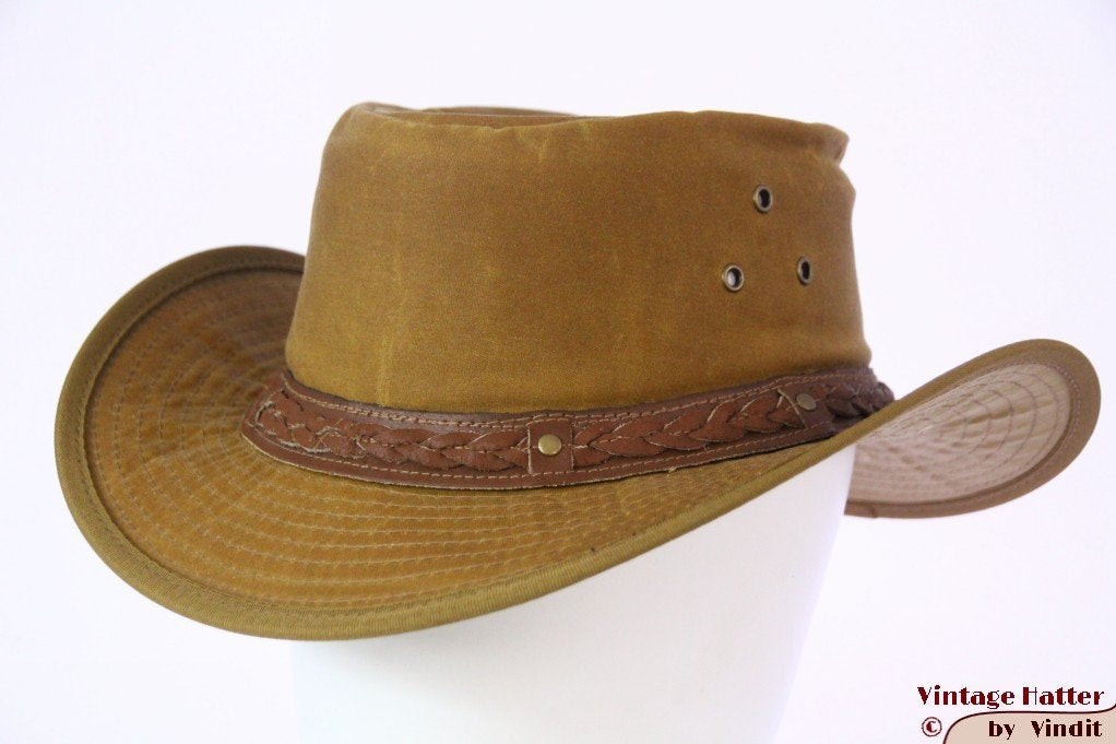 Australische outdoor wax hoed caramel bruin katoen S M L XL, Hoed, Nieuw, Ophalen of Verzenden, 58 of 59 cm (L, 7¼ of ⅜ inch)