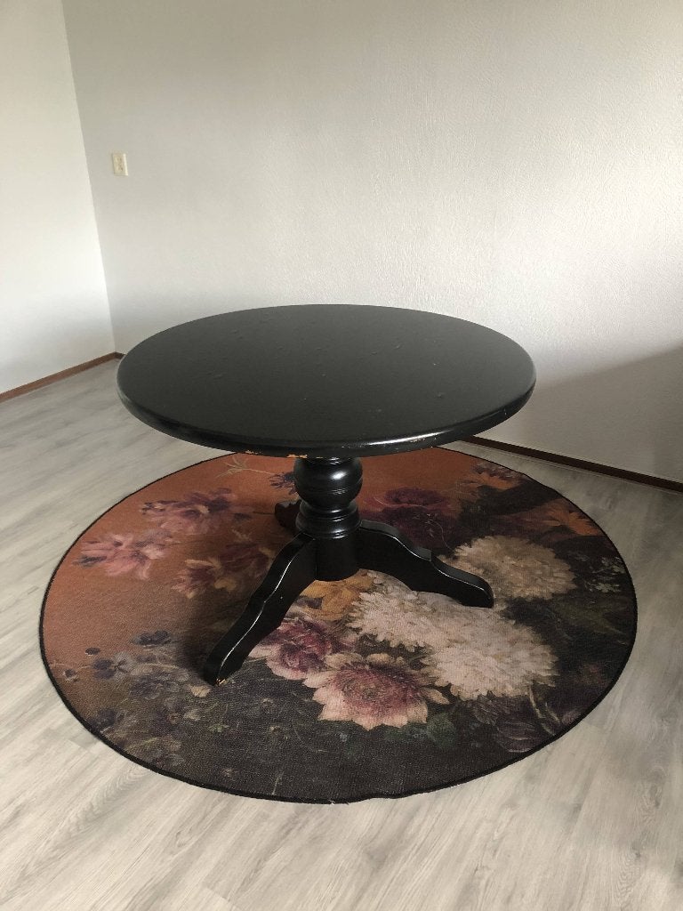 Massief houten eettafel, Ophalen, Gebruikt, 50 tot 100 cm, 100 tot 150 cm