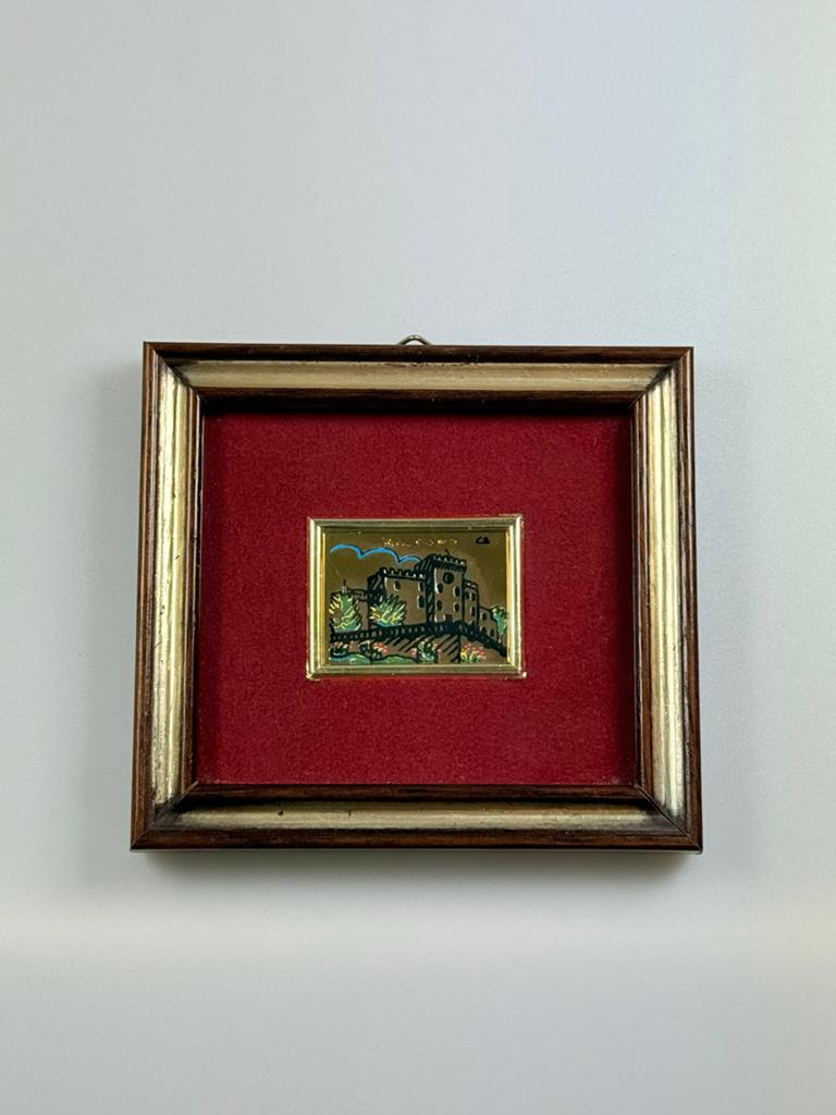 Kasteel kust 23kt Goud 0.02g met keurmerken en signatuur, Ophalen of Verzenden, Gebruikt
