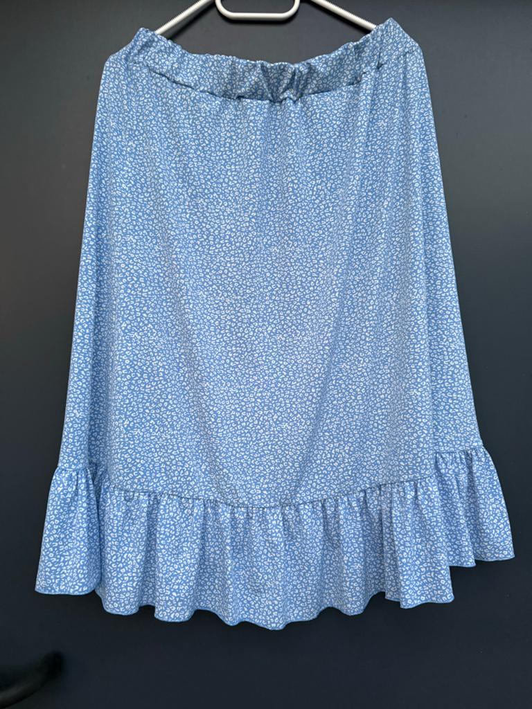 Zomers ijsblauw rokje met ruches van Enjoy, maat XL, Kleding | Dames, Rokken, Blauw, Maat 46/48 (XL) of groter, Ophalen of Verzenden