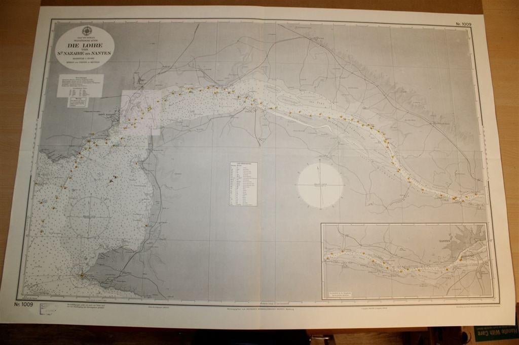 Oude zeekaart / nautische kaart - Rivier de Loire, Ophalen of Verzenden, 1800 tot 2000, Nederland, Landkaart