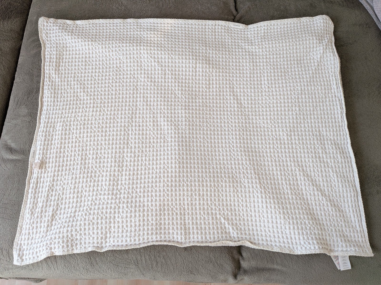 Koeka Wafel/Teddy Wiegdeken 100x75 cm - Crème/Wit, Gebruikt, Koeka, Ophalen of Verzenden, Meerkleurig