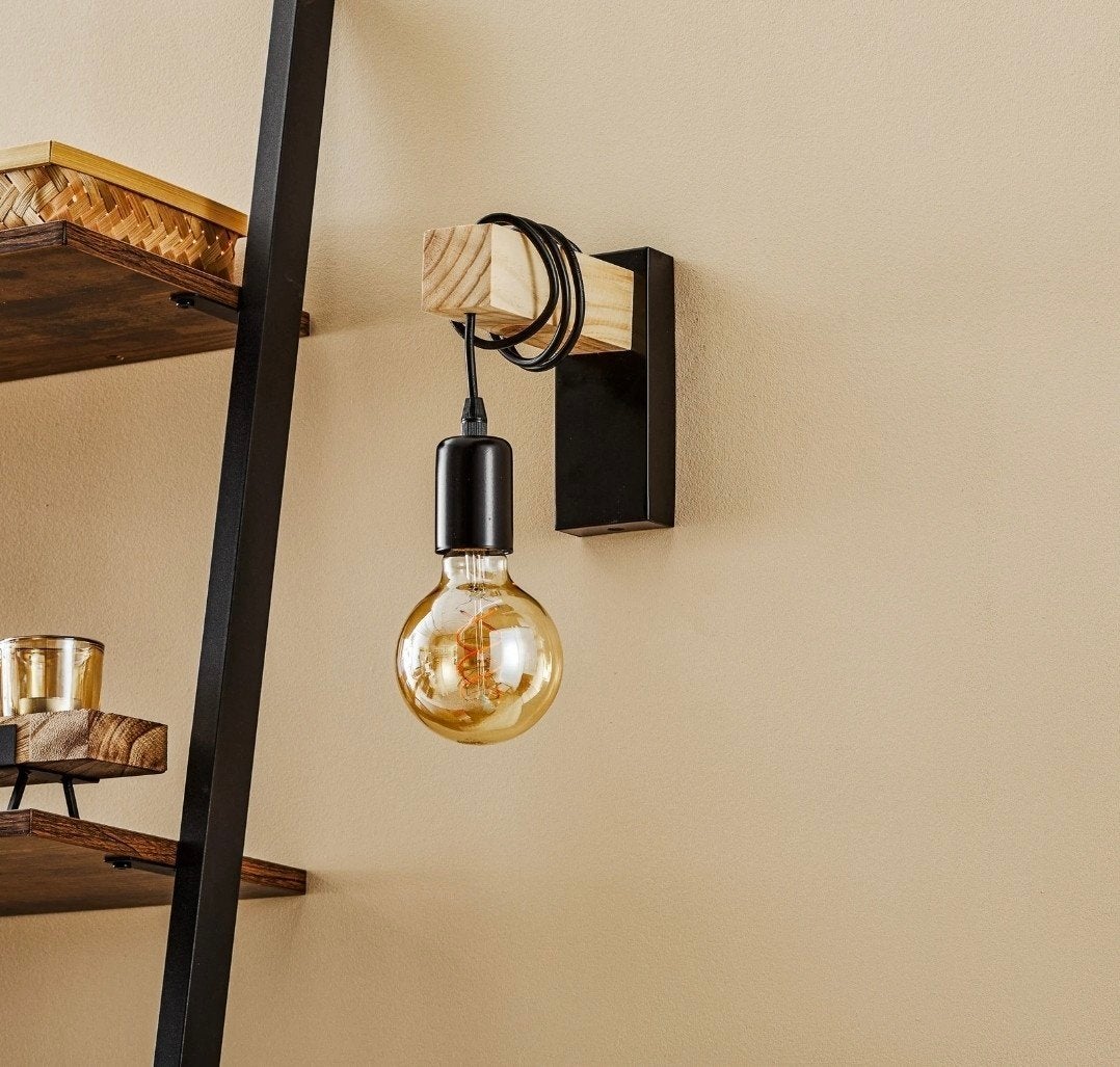 Wandlamp Townshend met houten element - uitstekende staat, Ophalen of Verzenden