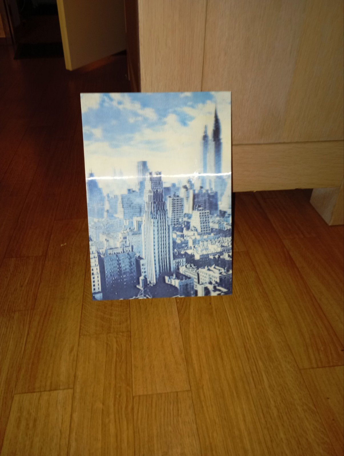 Set van 2 3D Schilderijen: Boeddha en New York Skyline, 50 – 75, Minder dan 50 cm, Ophalen of Verzenden, Zo goed als nieuw