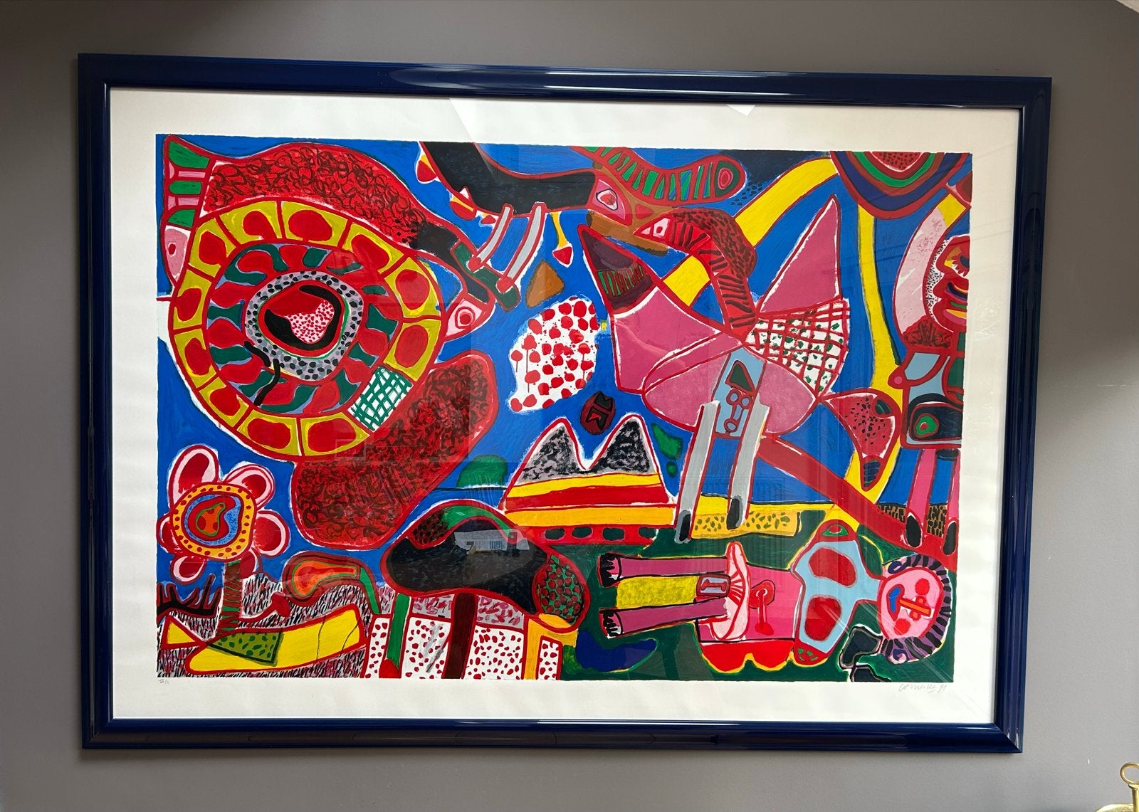 Corneille zeer grote zeefdruk uit 1991, Antiek en Kunst, Kunst | Litho's en Zeefdrukken, Zeefdruk, Gelimiteerde oplage, Abstract