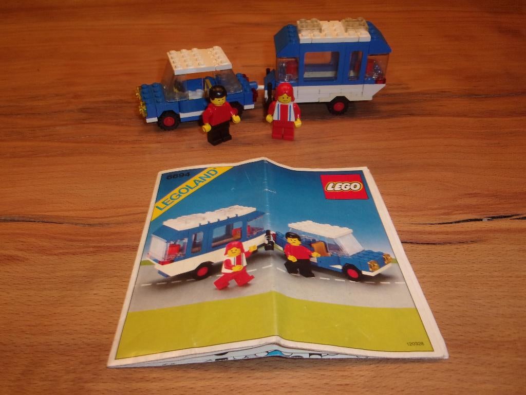 Lego Town 6694-1 Car with Camper uit 1984, Ophalen of Verzenden, Gebruikt, Complete set, Lego
