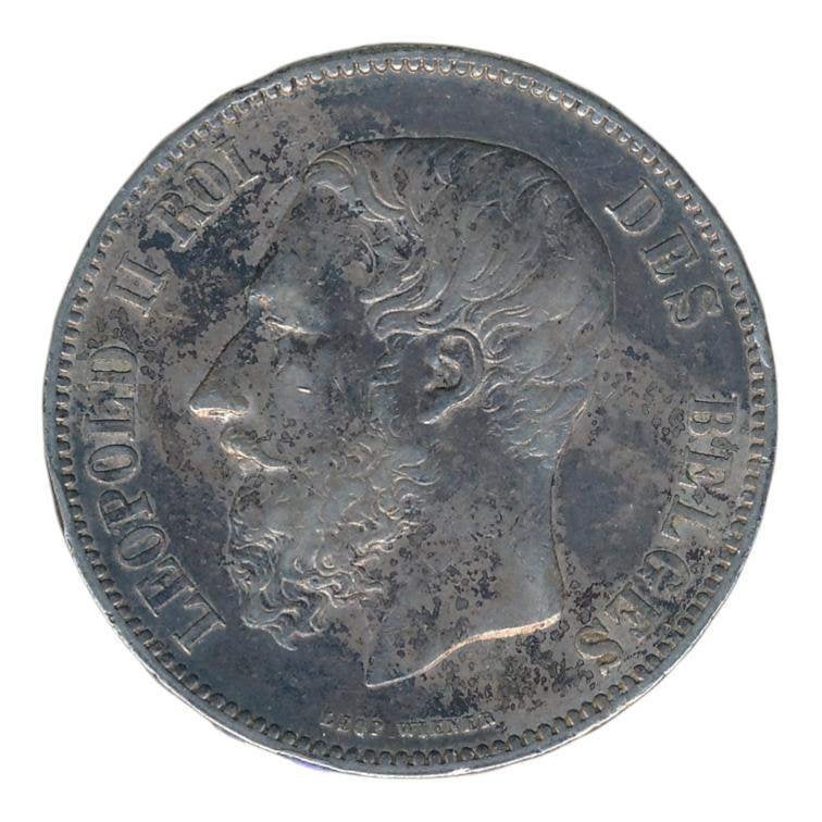 België 5 Francs 1872, Zilver, Ophalen of Verzenden, Losse munt, Zilver