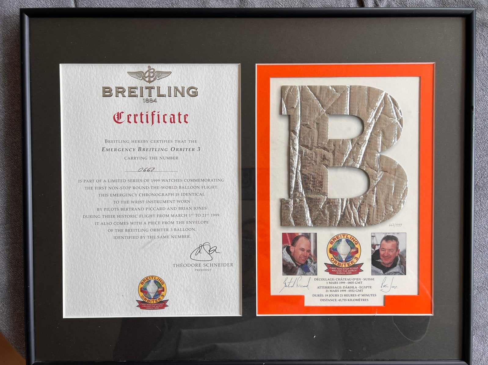 Breitling certificaat orbiter 3, Ophalen of Verzenden, Nieuw, Breitling
