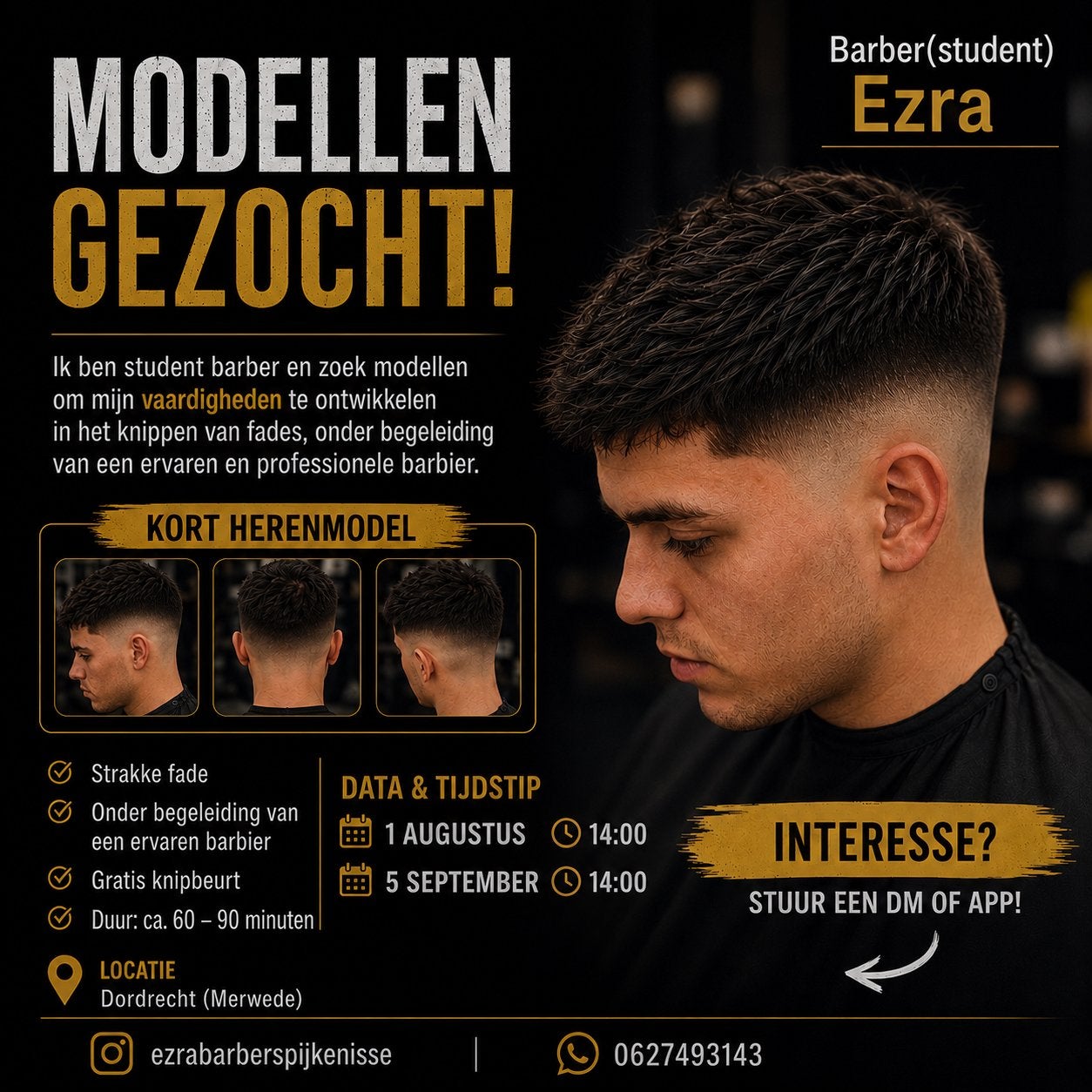Model gezocht kort herenkapsel 1 en 5 aug Dordrecht, Ophalen, Boek