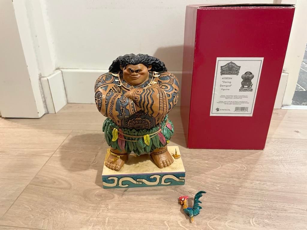 2 beelden Disney Traditions Maui  Moana en Vaiana, Verzamelen, Ophalen of Verzenden, Overige figuren, Gebruikt, Beeldje of Figuurtje