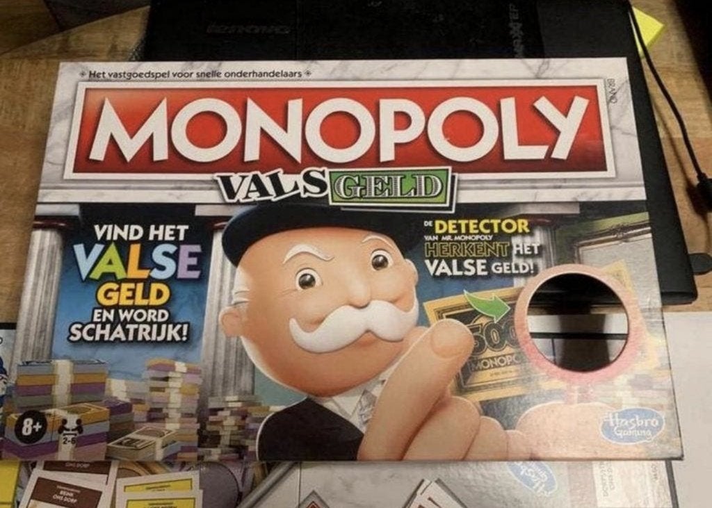 monopoly vals geld, Ophalen of Verzenden, Zo goed als nieuw