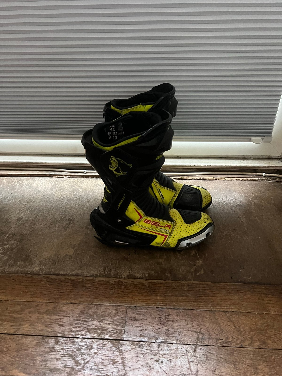 BELA Speedo Motorlaarzen 2.0 Zwart/Fluor Geel - Maat 43, Ophalen of Verzenden, Tweedehands, Heren, Laarzen