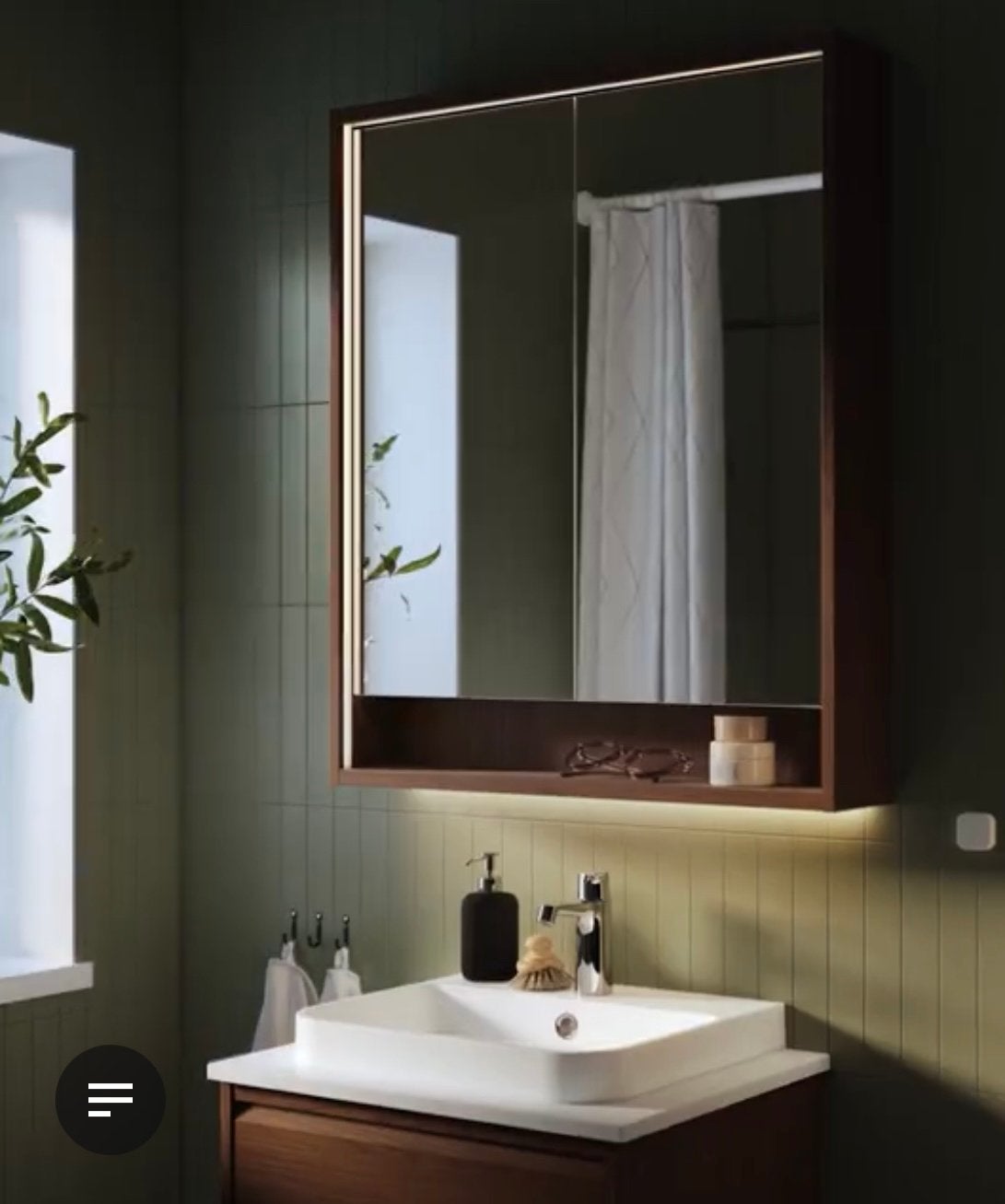 IKEA FAXÄLVEN spiegelkast met inbouwverlichting 80x15x95cm, Ophalen, Spiegelkast, Nieuw, 50 tot 100 cm