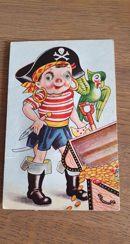 Vintage oogjeskaart met piep uit 1960, Verzamelen, Ophalen of Verzenden, 1940 tot 1960, Gelopen, Overige thema's
