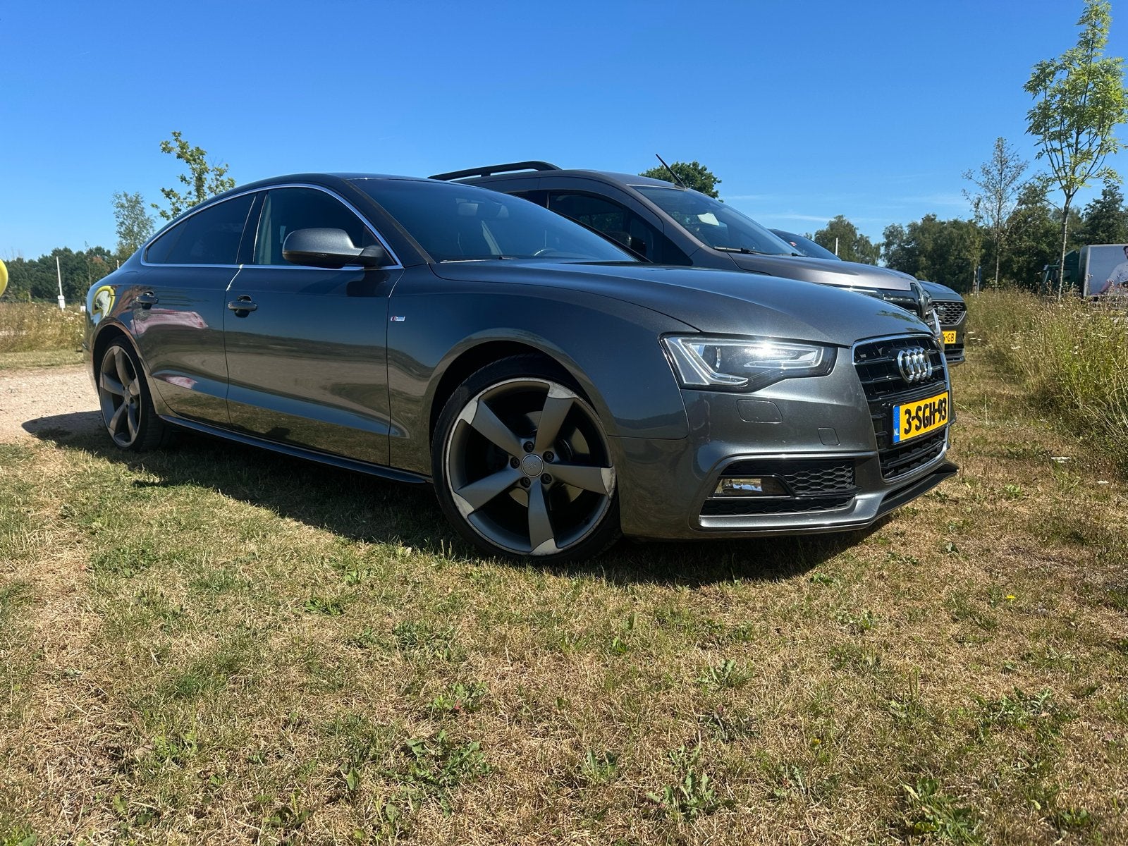 Audi A5 1.8 Tfsi 170pk Multitronic 2013 Grijs, Zwart, 4 cilinders, Leder en Stof, Origineel Nederlands