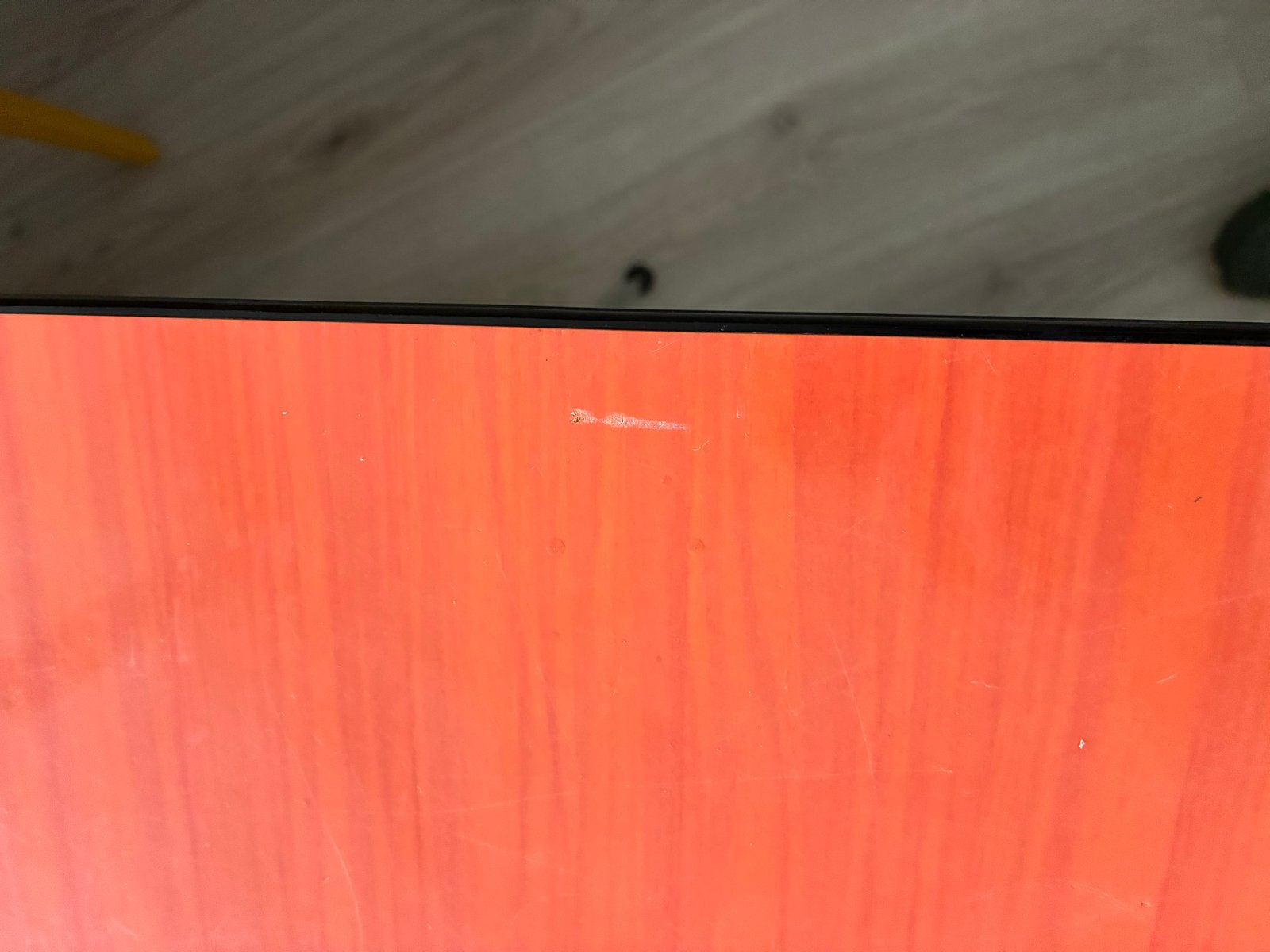 Vintage uitschuifbare eettafel - Oranje Formica, Antiek en Kunst, Antiek | Meubels | Tafels, Ophalen