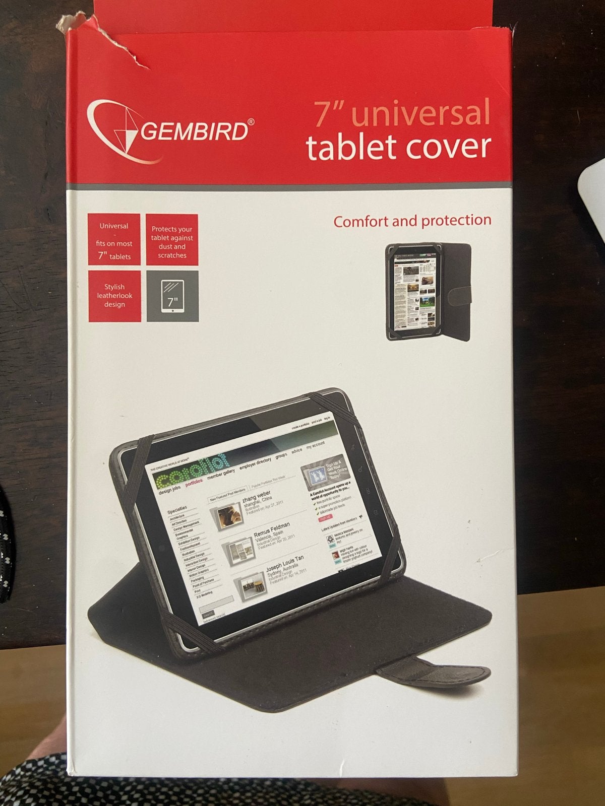 Gembird 7" Universele Tablethoes - Zwart Leerlook, Ophalen of Verzenden, Nieuw, 7 inch of minder, Bescherming voor- en achterkant