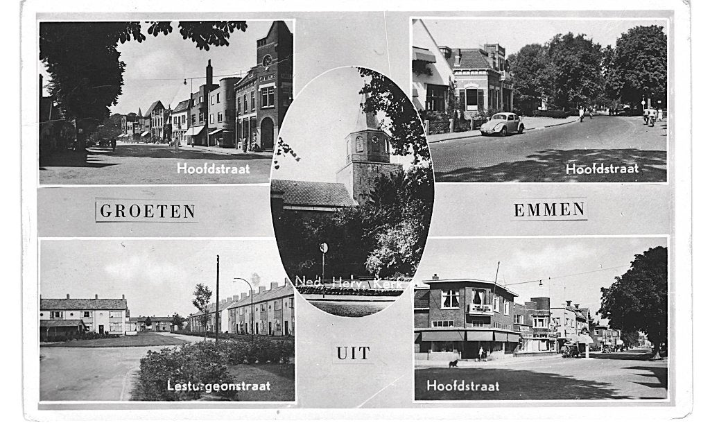 948946	Emmen	Drenthe	1951	Postzegel afgeweekt, Ophalen of Verzenden, 1940 tot 1960, Gelopen, Drenthe