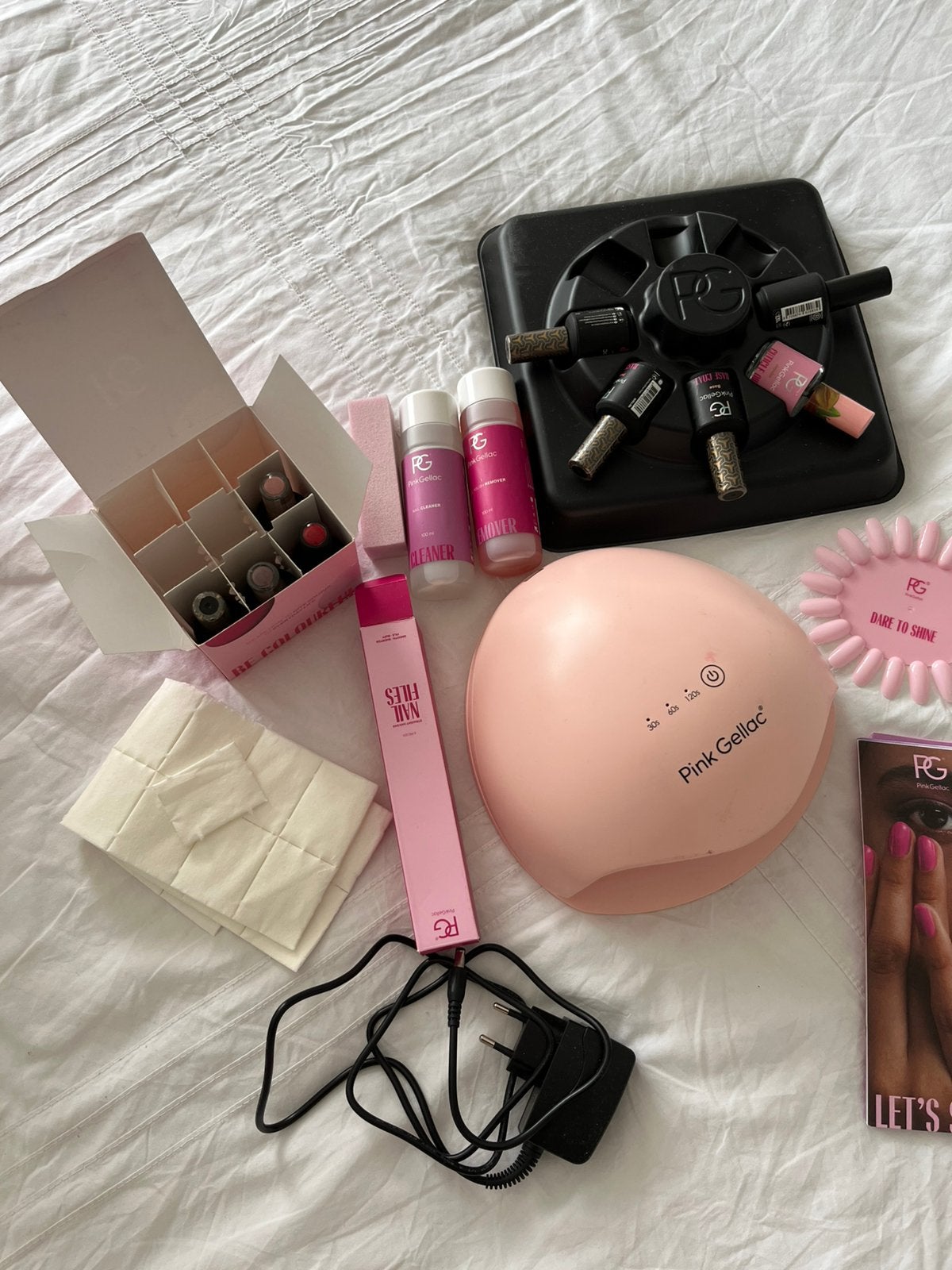 Hele set compleet pinc gellac, Ophalen, Zo goed als nieuw, Toebehoren, Handen en Nagels