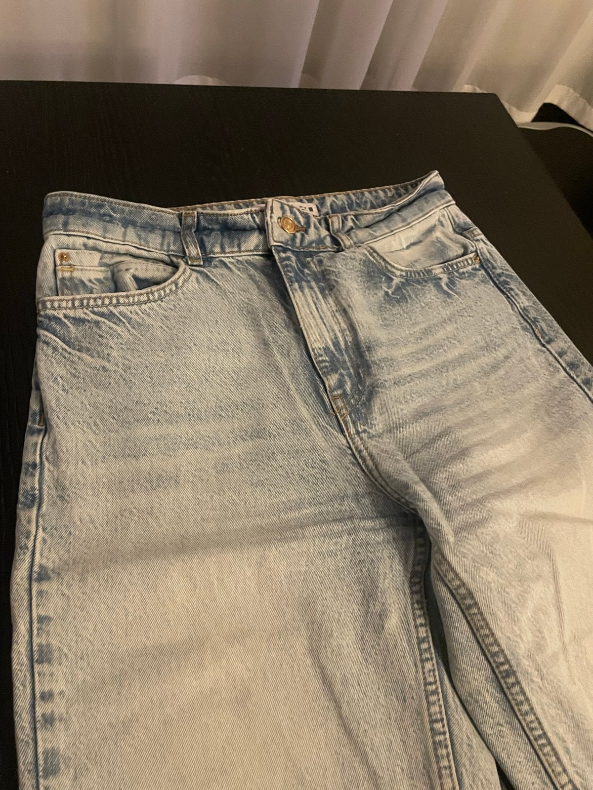 Zara wide leg jeans lichtblauw 38, Ophalen, Zo goed als nieuw, Blauw, W30 - W32 (confectie 38/40)