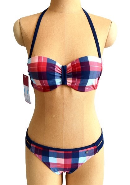 Nieuwe St. Oliver bikini, geruit, rood/wit/blauw, Mt. 75 B, Nieuw, Bikini, St.Oliver, Meerkleurig