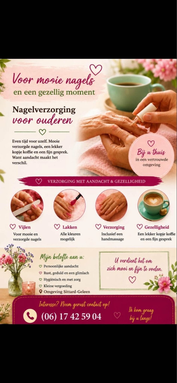Nagelverzorging aan huis voor ouderen –Sittard-Geleen, Ophalen of Verzenden, Overige typen