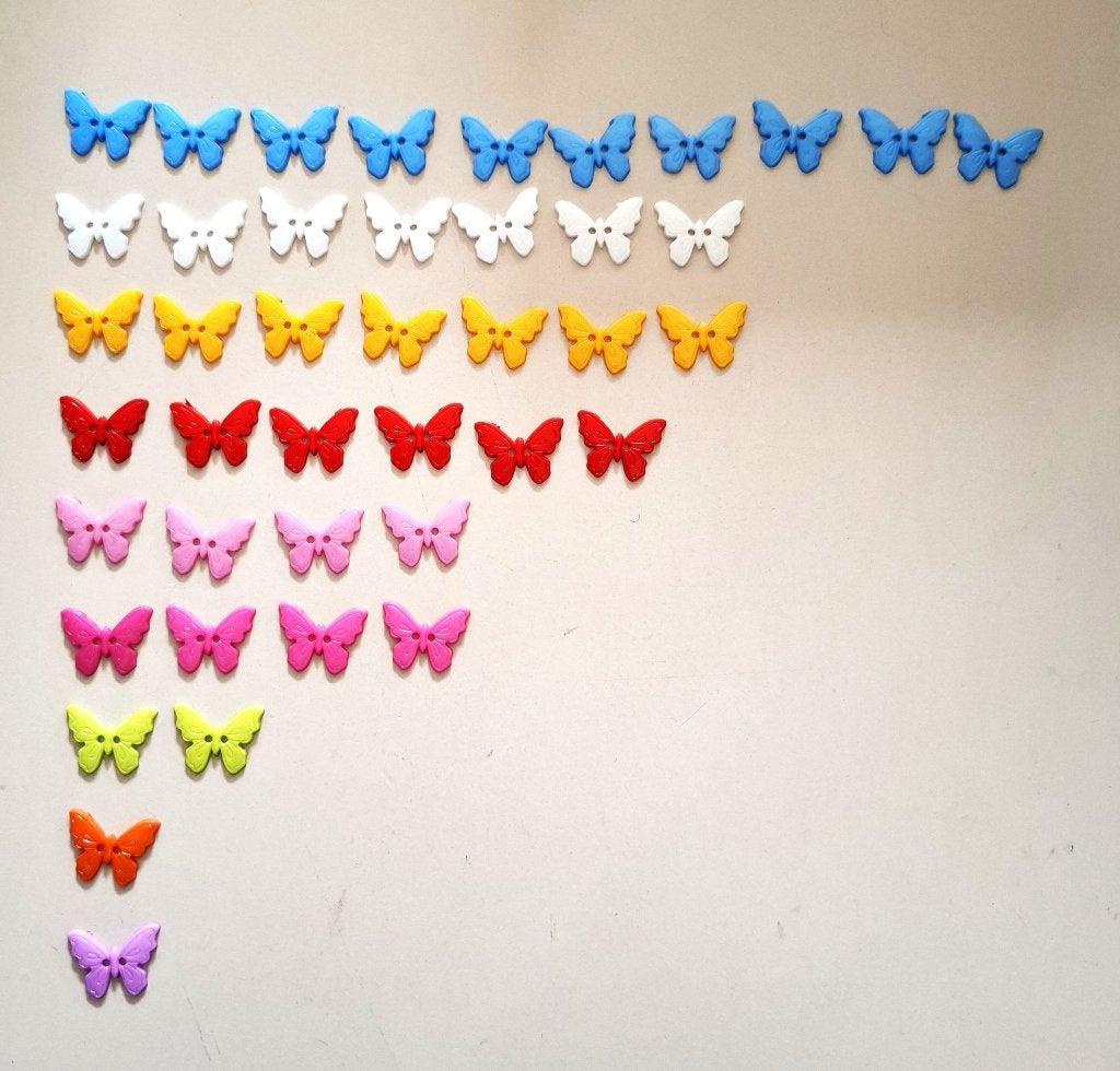 Vlinder knopen in diverse kleuren - 42 stuks, Onbekend, Nieuw, Ophalen of Verzenden, Onbekend