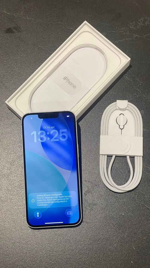 iPhone 17e Wit 100%, Telecommunicatie, Mobiele telefoons | Apple iPhone, Zo goed als nieuw, 128 GB, Zonder abonnement, Zonder simlock