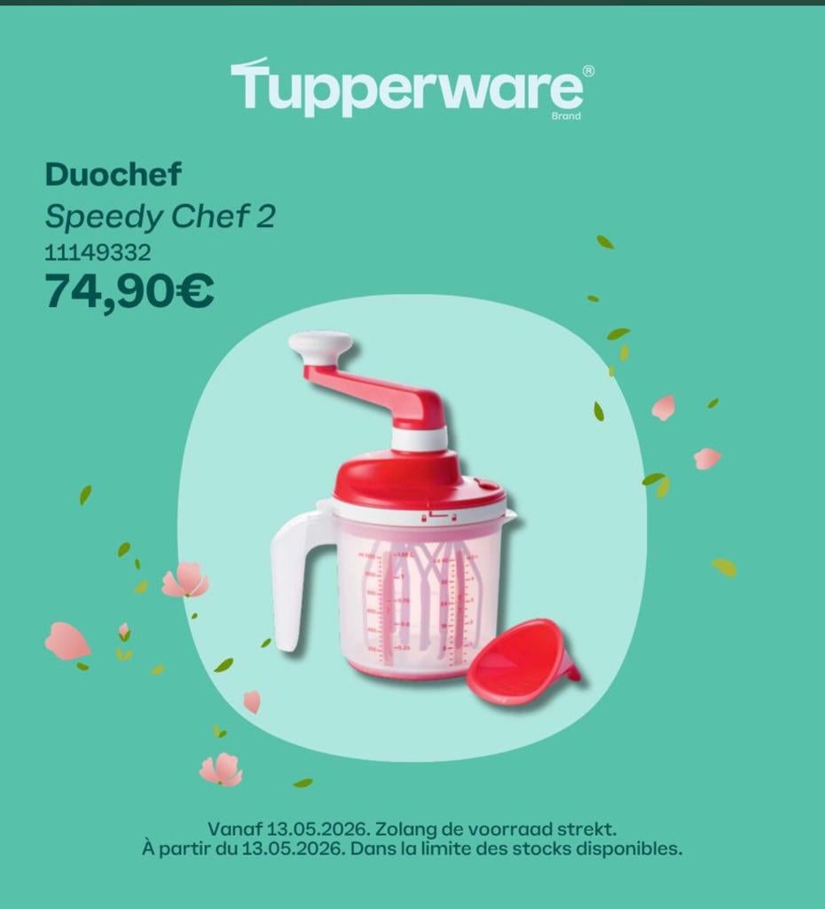Tupperware Duochef Speedy chef NIEUW, Ophalen of Verzenden, Nieuw, Overige typen