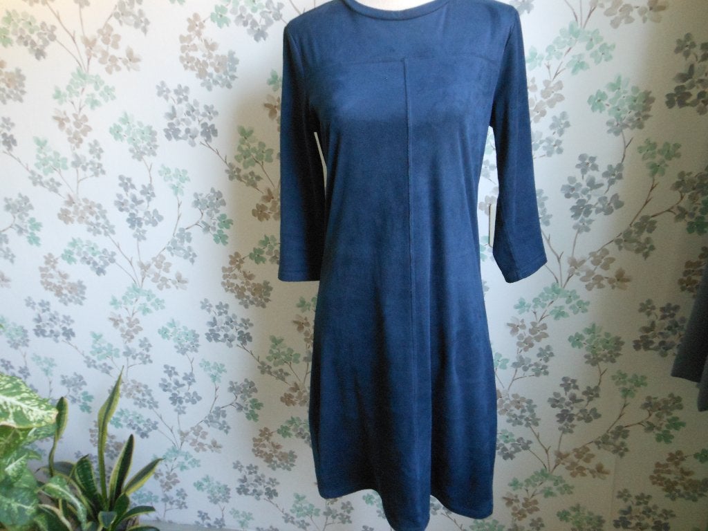 jurk van PESCARA suede look, Kleding | Dames, Jurken, Maat 38/40 (M), Blauw, Ophalen of Verzenden, Zo goed als nieuw