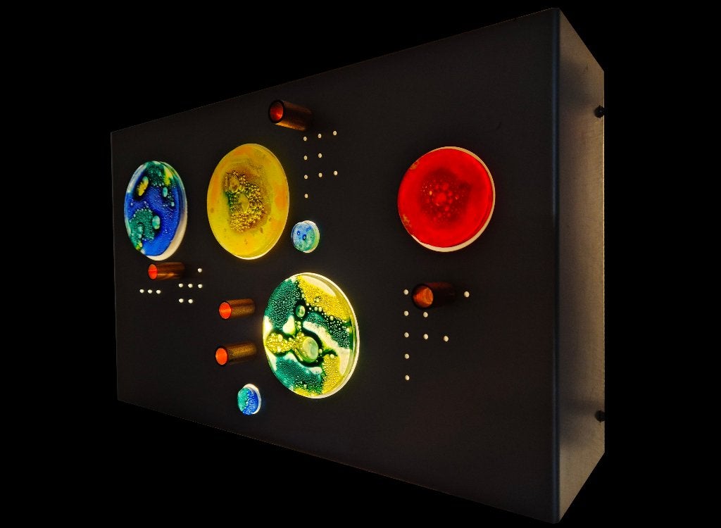 Mooie zeldzame vintage Raak Willem van Oyen design wandlamp, Ophalen of Verzenden, Gebruikt, Glas, Grijs